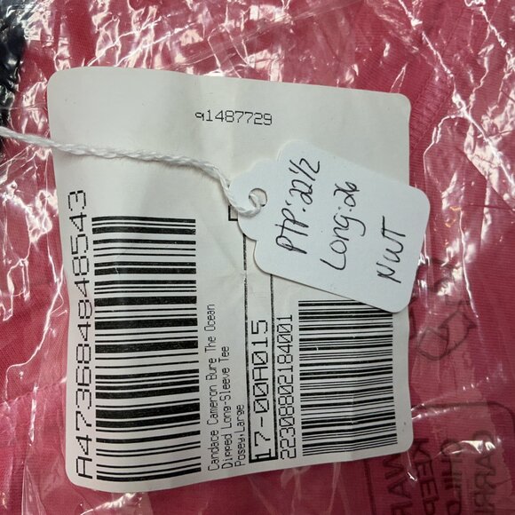 Large Long-Sleeve Tee Candace Cameron Bure The Ocean Dipped Posey A473684 - Picture 4 of 8